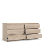 Naia Wide Chest of 6 Drawers (3+3) in Jackson Hickory Oak