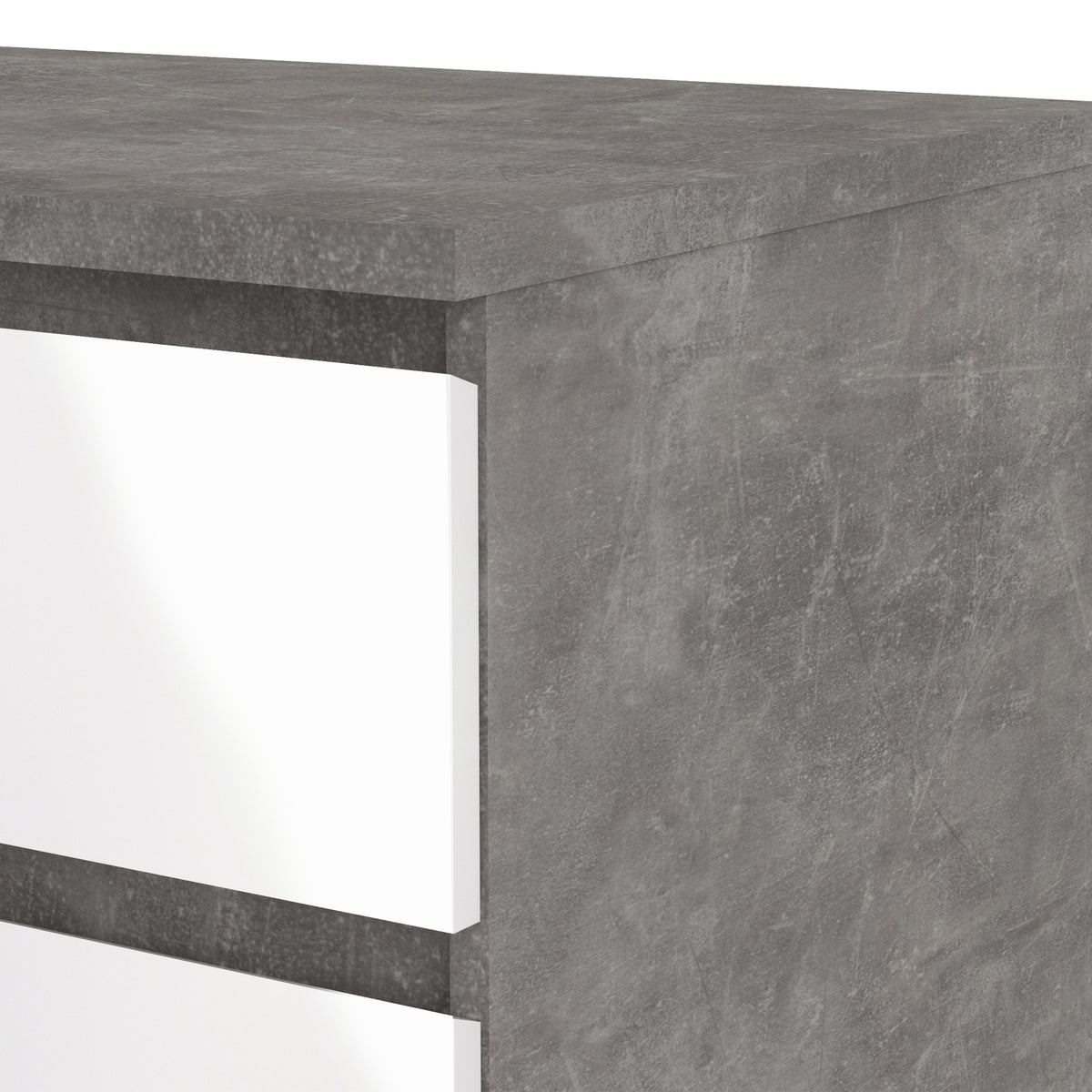 Naia Sideboard 1 Drawer 2 Doors in Concrete and White High Gloss