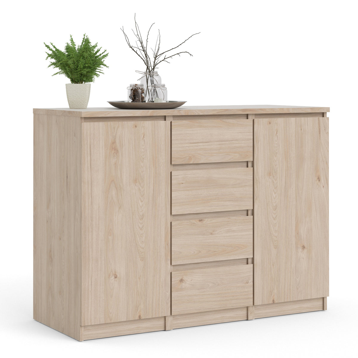 Naia Sideboard4 Drawers 2 Doors in Jackson Hickory Oak