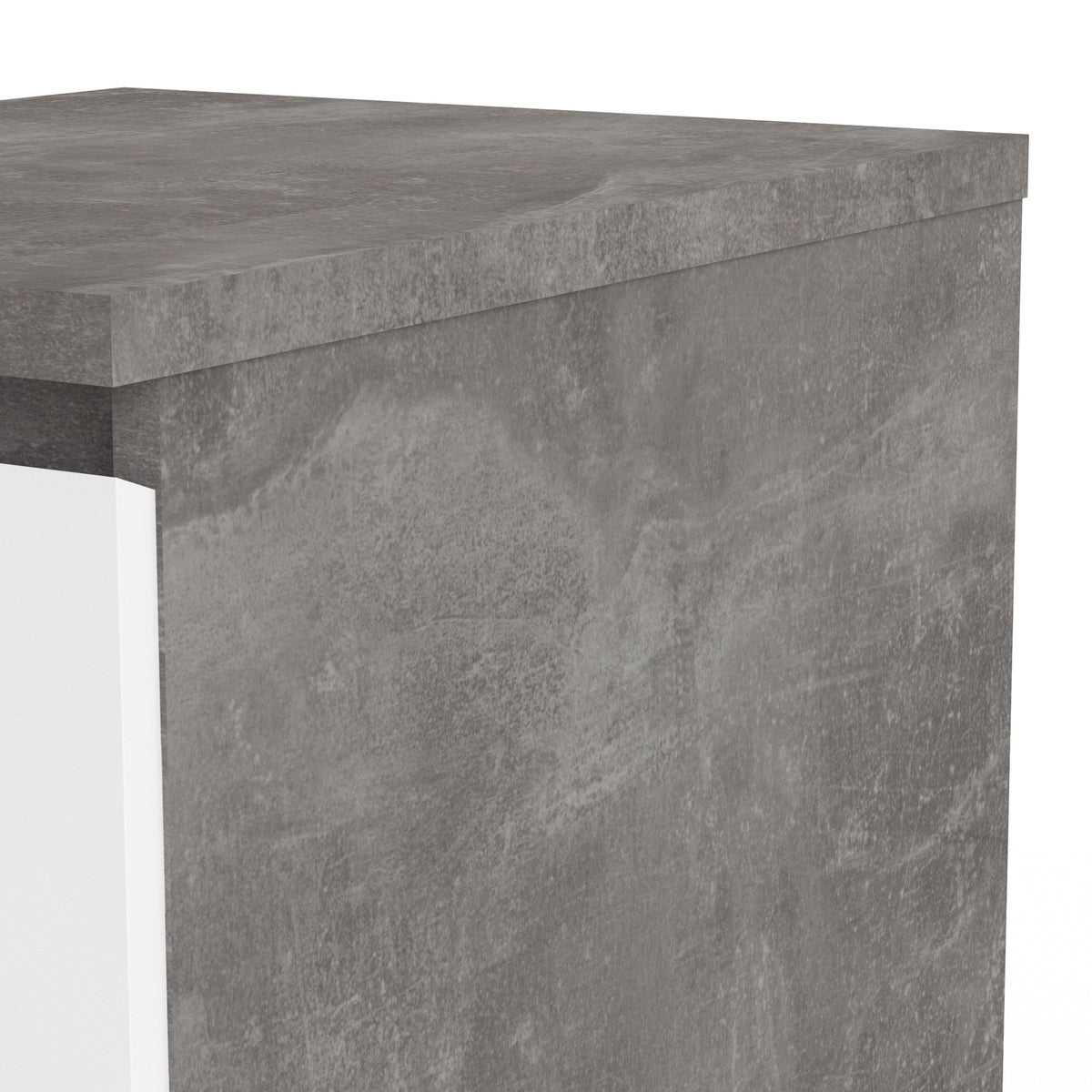 Naia Bedside 3 Drawers in Concrete and White High Gloss