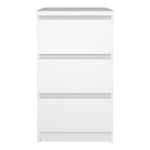 Naia Bedside 3 Drawers in White High Gloss