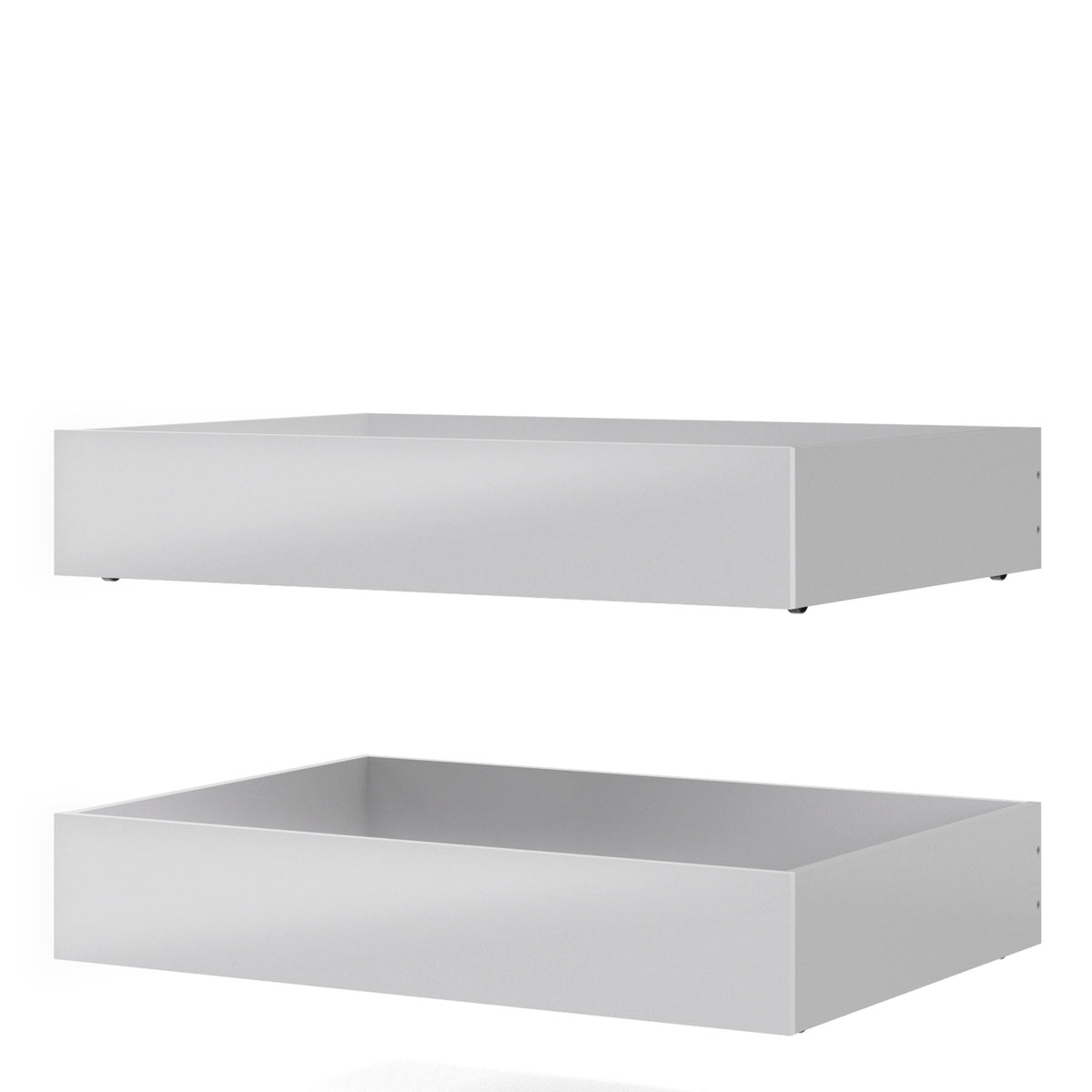 Naia Set of 2 Underbed Drawers (for Single or Double beds) in White High Gloss