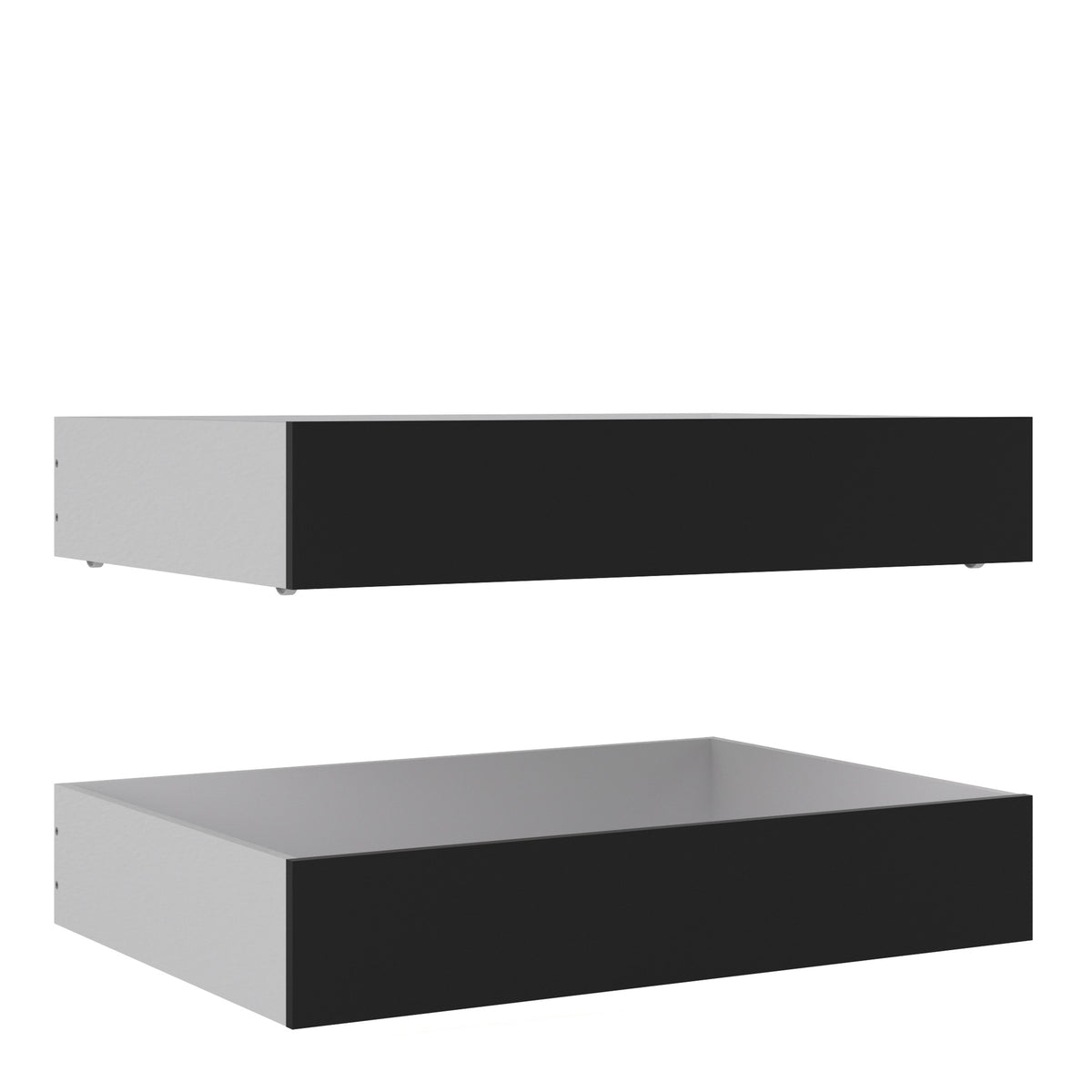 Naia Set of 2 Underbed Drawers (for Single or Double beds) in Black Matt