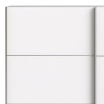 Verona Sliding Wardrobe 180cm in White with White Doors with 5 Shelves