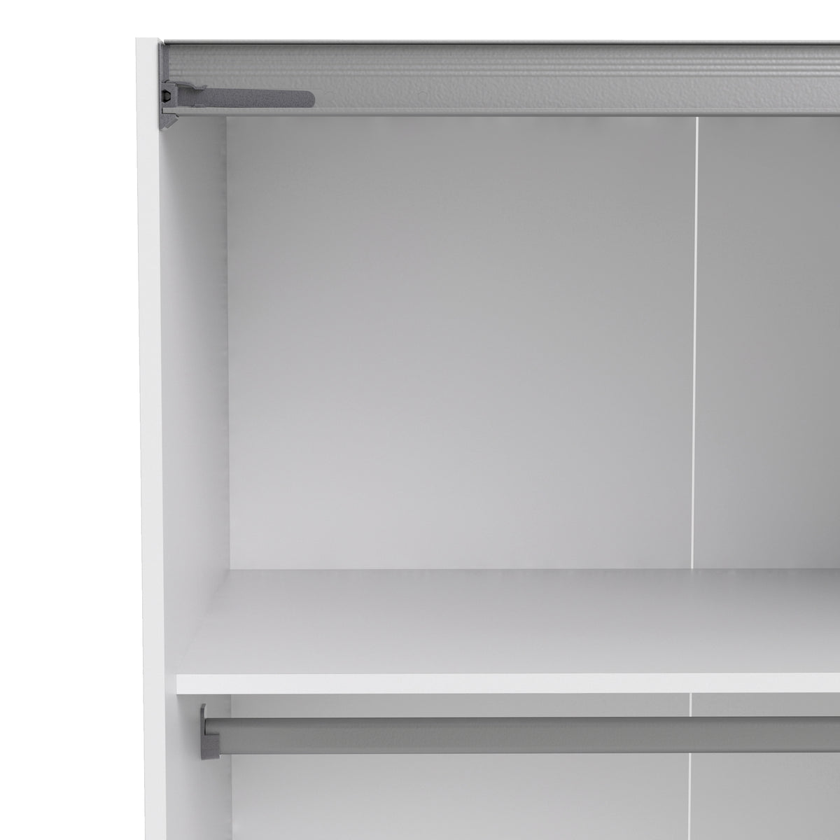 Verona Sliding Wardrobe 180cm in White with Oak Doors with 5 Shelves