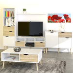 Oslo Sideboard - Small - 1 Drawer 2 Doors in White and Oak