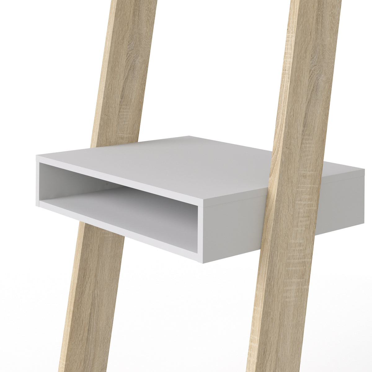 Oslo Leaning Desk in White and Oak