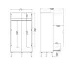 Oslo Wardrobe - 2 Doors 2 Drawers in Black and Oak