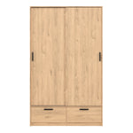 Line Wardrobe with 2 Doors + 2 Drawers in Jackson Hickory Oak