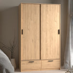 Line Wardrobe with 2 Doors + 2 Drawers in Jackson Hickory Oak