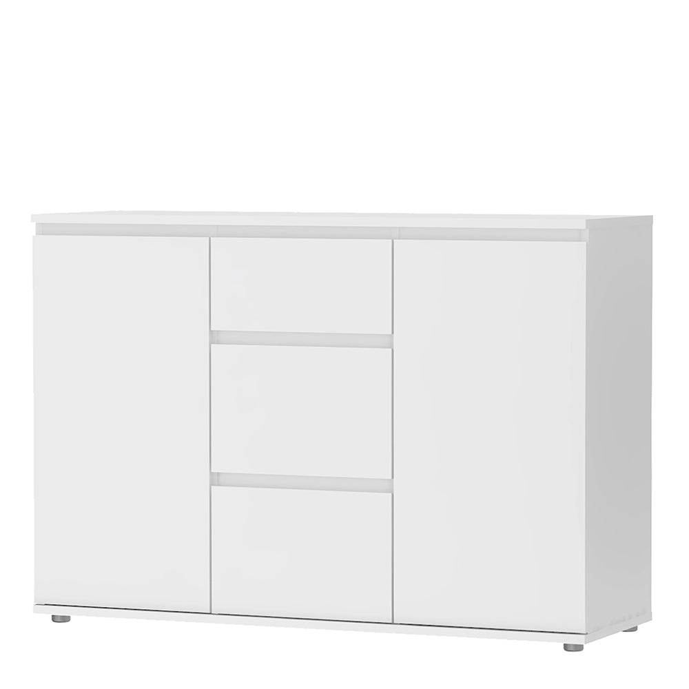 Nova Sideboard - 3 Drawers 2 Doors in White