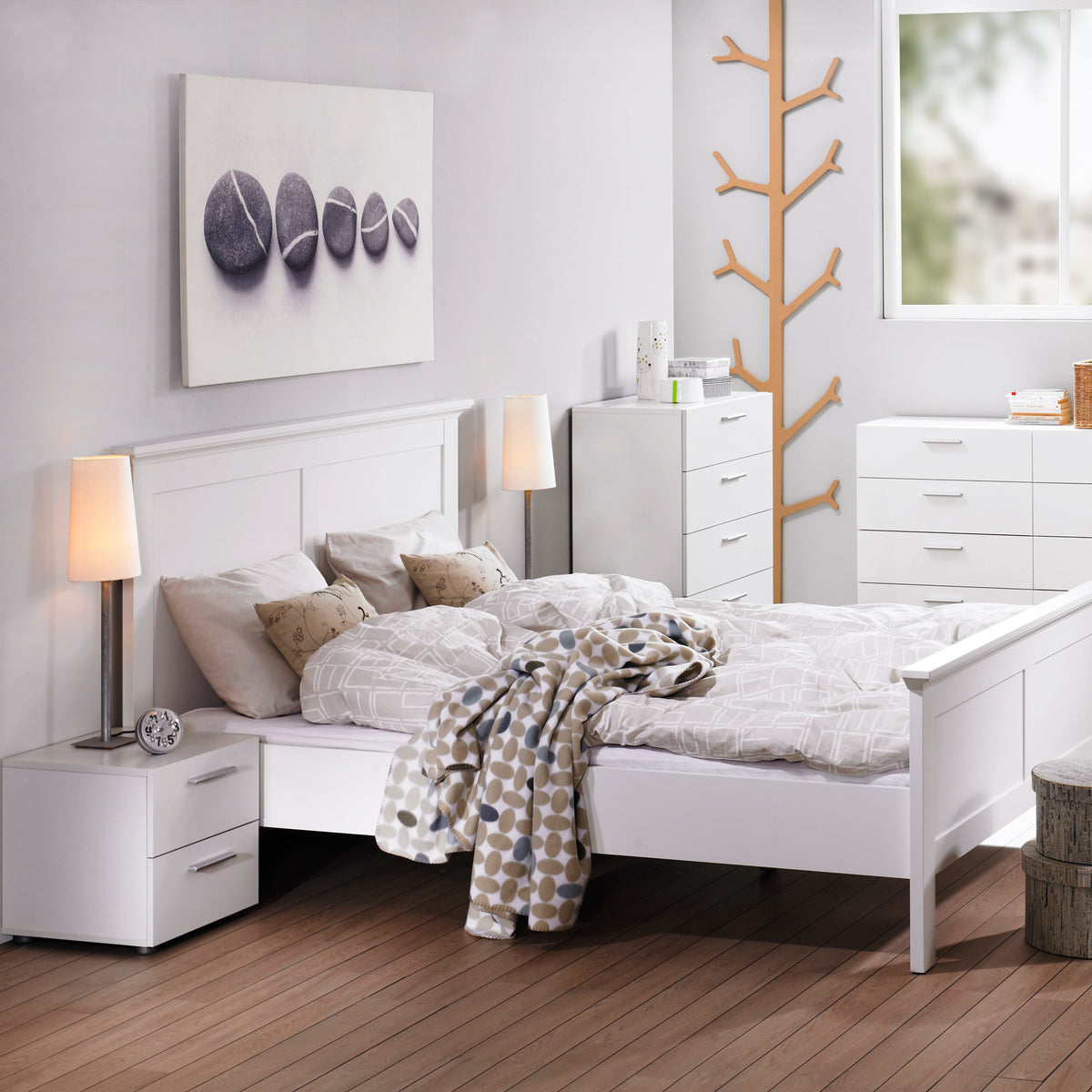 Pepe Bedside 2 Drawers in White