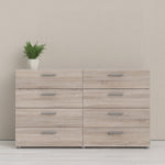 Pepe Wide Chest of 8 Drawers (4+4) in Truffle Oak