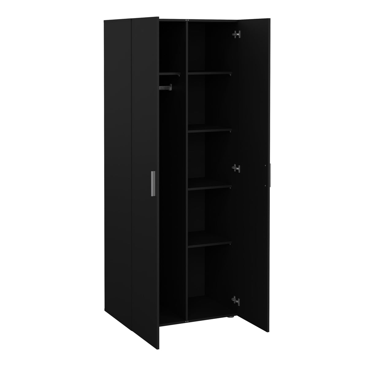 Pepe 3 Piece Bundle, Bedside, Chest and 2 Door Wardrobe in Black