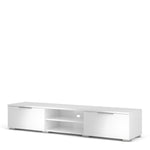 Match TV Unit 2 Drawers 2 Shelf in White High Gloss