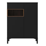 Roomers Sideboard 2 Drawers 1 Door in Black and Walnut