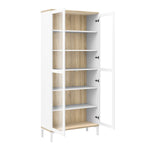 Roomers Display Cabinet Glazed 2 Doors in White and Oak