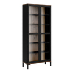 Roomers Display Cabinet Glazed 2 Doors in Black and Walnut