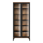 Roomers Display Cabinet Glazed 2 Doors in Black and Walnut