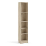 Basic Tall Narrow Bookcase (4 Shelves) in Oak