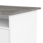 Function Plus Desk 4 Drawer 1 Door in White and Grey