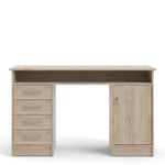 Function Plus Desk 4 Drawer 1 Door in Jackson Hickory Oak