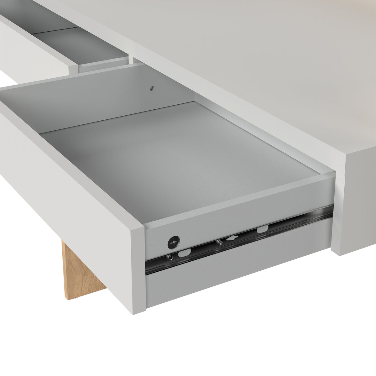 Function Plus Desk 2 Drawers In Jackson Hickory and White