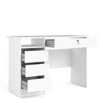 Function Plus Desk (3+1) handle free Drawer in White