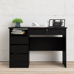 Function Plus Desk (3+1) handle free Drawer in Black