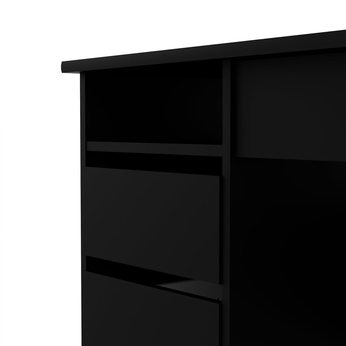 Function Plus Desk (3+1) handle free Drawer in Black