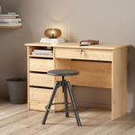 Function Plus Desk (3+1) handle free Drawer in Jackson Hickory Oak