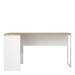 Function Plus Corner Desk 2 Drawers in White and Oak