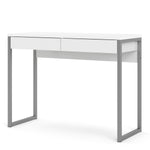 Function Plus Desk 2 Drawers in White High Gloss