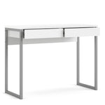 Function Plus Desk 2 Drawers in White High Gloss