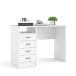 Function Plus 4 Drawer Desk in White