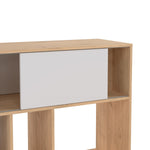 Function Plus Corner Desk with Bookcase Jackson Hickory/White