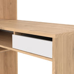 Function Plus Corner Desk with Bookcase Jackson Hickory/White