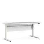 Prima Desk 150 cm in White with Height adjustable legs with electric control in White