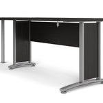 Prima Desk 150 cm in Black woodgrain with Silver grey steel legs