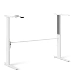 Prima Desk 150 cm in Black woodgrain with Height adjustable legs with electric control in White