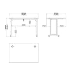 Prima Desk 120 cm in White with White legs