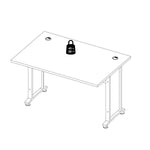 Prima Desk 120 cm in Black woodgrain with Silver grey steel legs