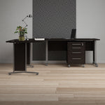 Prima Desk 120 cm in Black woodgrain with Silver grey steel legs