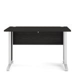 Prima Desk 120 cm in Black woodgrain with White legs