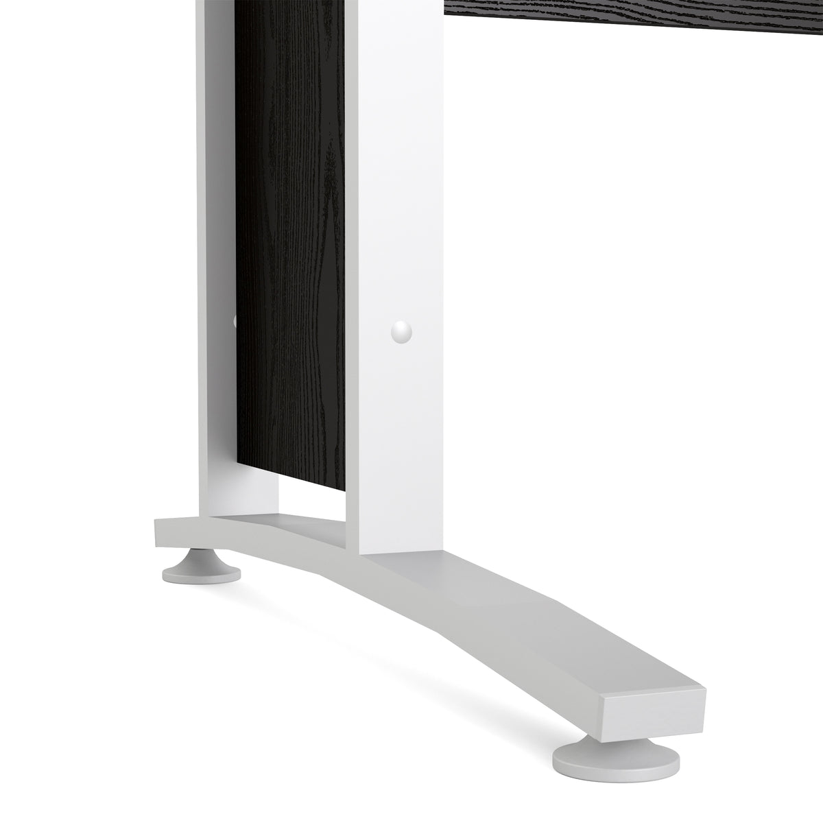 Prima Desk 120 cm in Black woodgrain with White legs