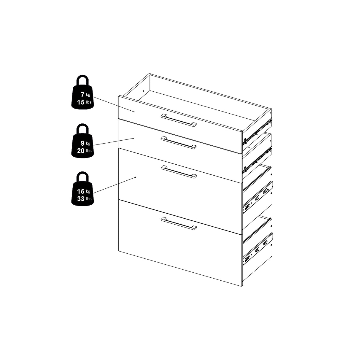 Prima Bookcase 1 Shelf With 2 Drawers + 2 File Drawers In Oak