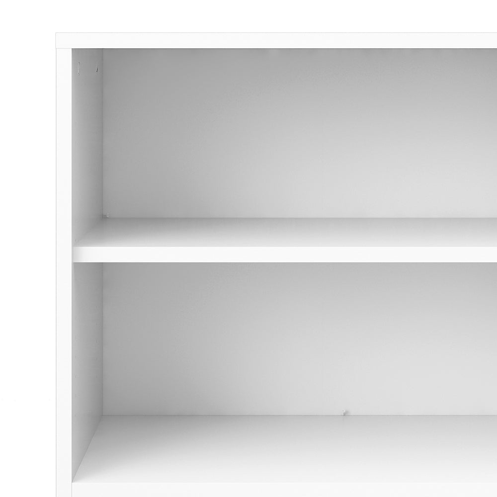 Prima Bookcase 3 Shelves with 2 Doors in White