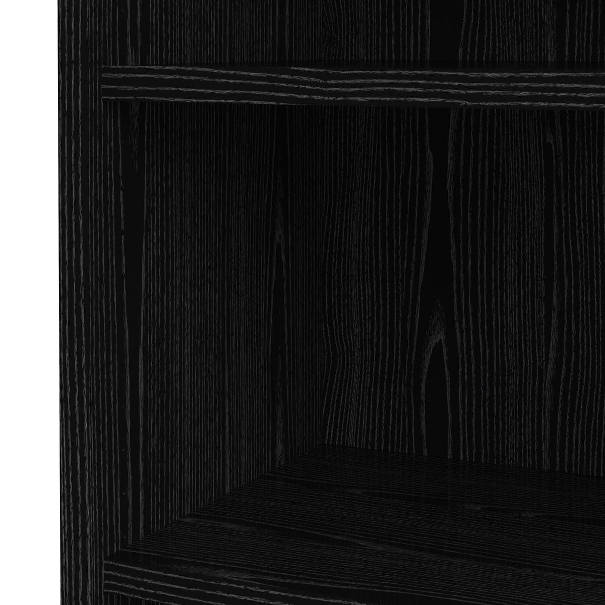 Prima Bookcase 2 Shelves With 2 Drawers + 2 File Drawers In Black Woodgrain