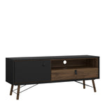 Ry TV-unit 1 door + 1 drawer Matt Black Walnut