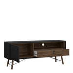 Ry TV-unit 1 door + 1 drawer Matt Black Walnut